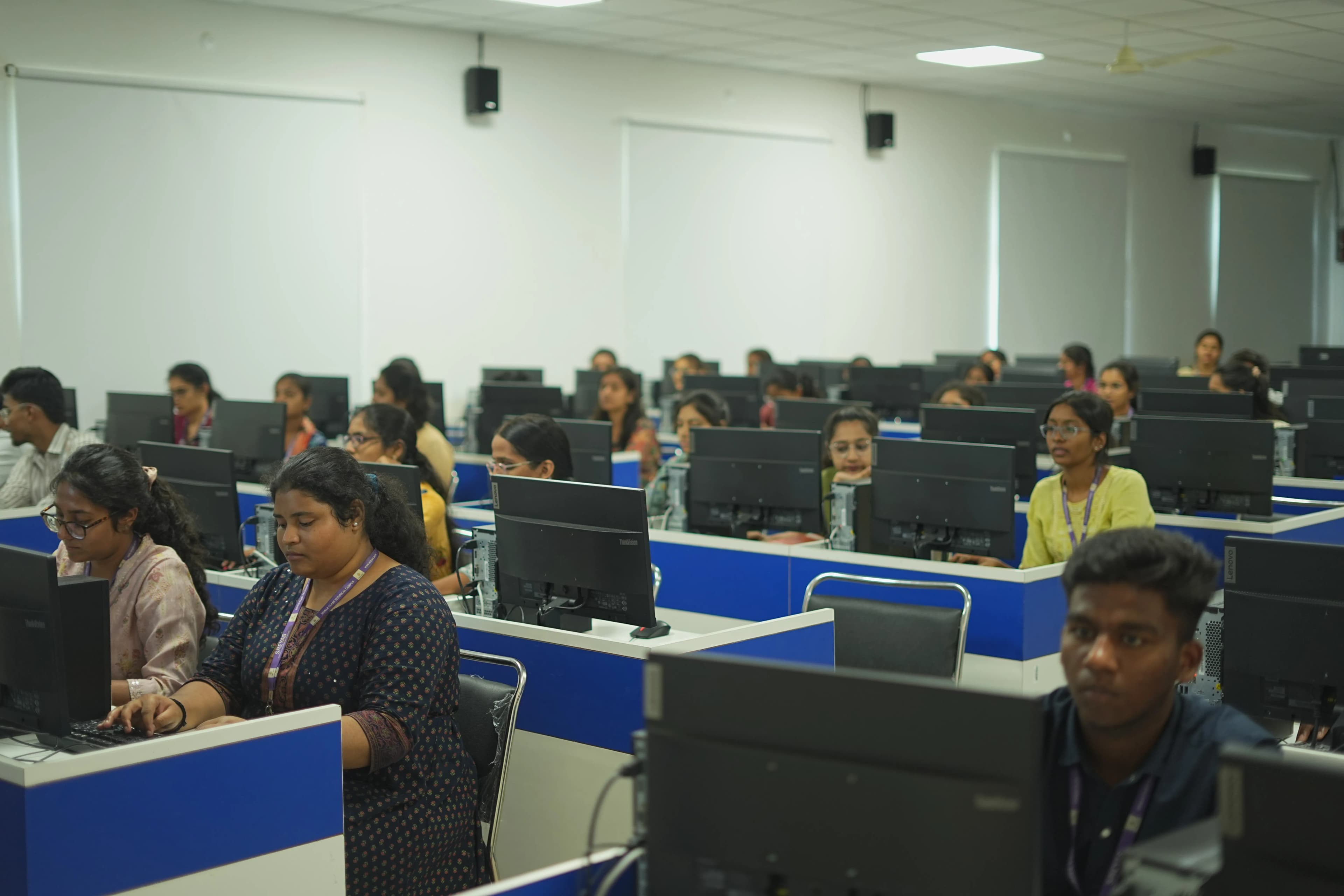 First-year students in foundational laboratory session