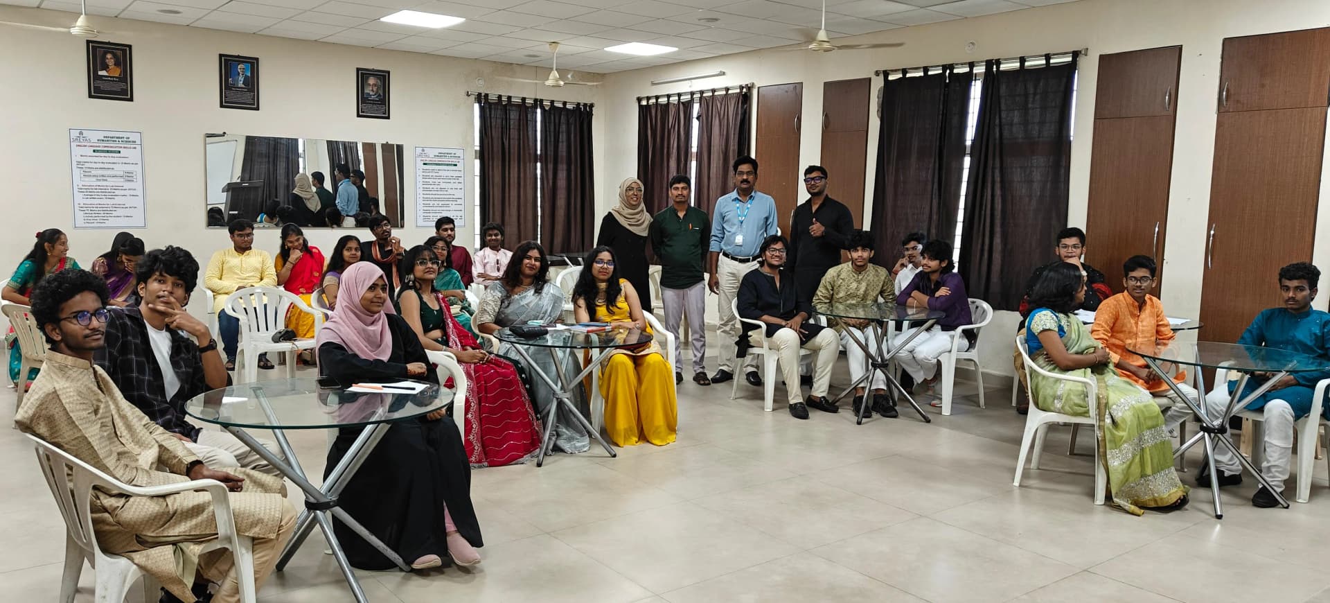 Students participating in an AECS campus event